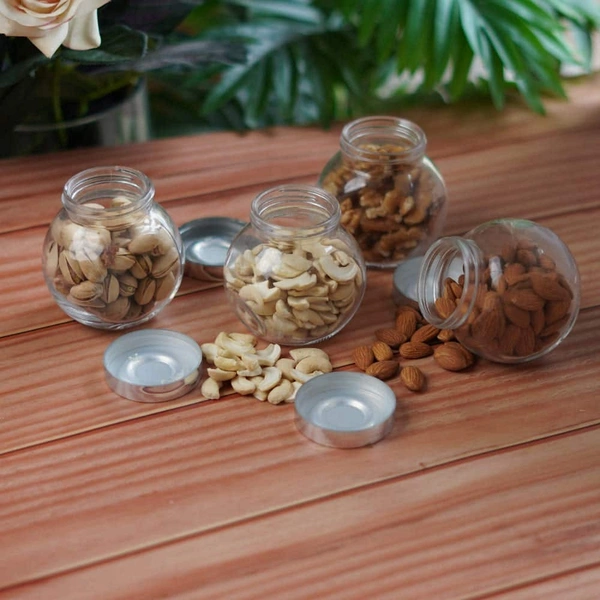 Multipurpose 200ml Glass Storage Jars with Airtight Lids - Set of 4 | Ideal for Spices, Herbs, Snacks & More