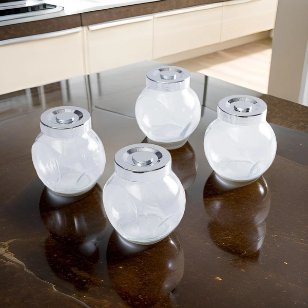 Multipurpose 200ml Glass Storage Jars with Airtight Lids - Set of 4 | Ideal for Spices, Herbs, Snacks & More