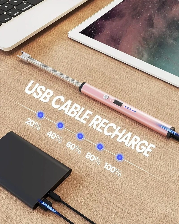 Electric Lighter - USB Rechargeable - 360 Degree Flexible Rotation, Electrical Lighter