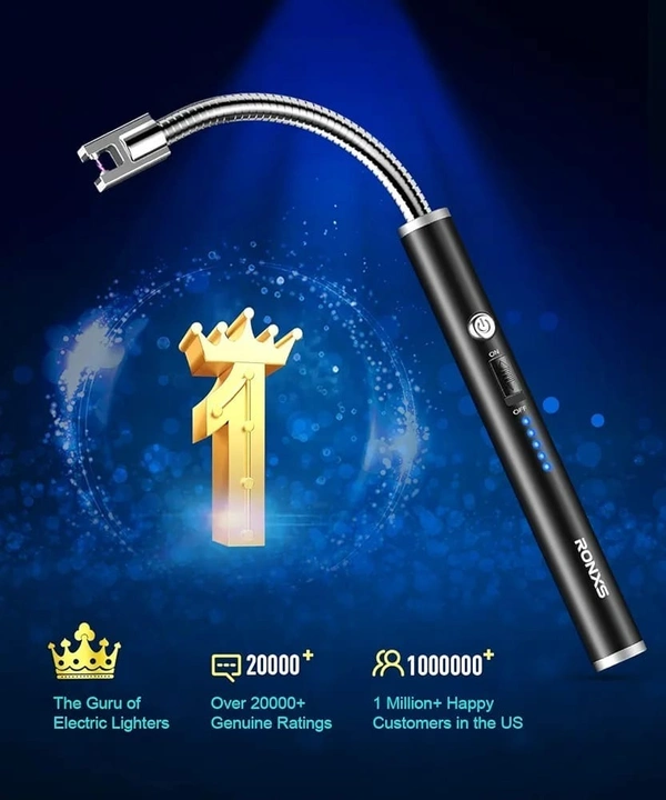 Electric Lighter - USB Rechargeable - 360 Degree Flexible Rotation, Electrical Lighter