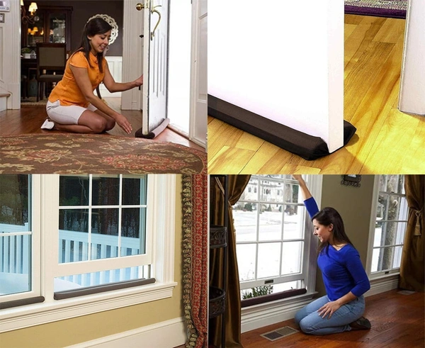 Under Door Fabric Twin Draft Guard Cover Stop Light Dust Cool Air Escape Protector