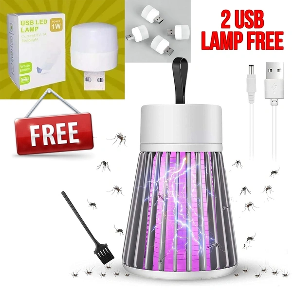 (2 USB Lamp Free) Mosquito Killer Lamp – Dual-Action Bug Trap & Portable Zapper, Ideal for Camping & Indoor Use