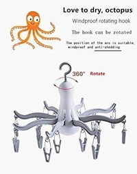 Octopus Hanger Clip With 24 Clip Multicolour 1 Pcs