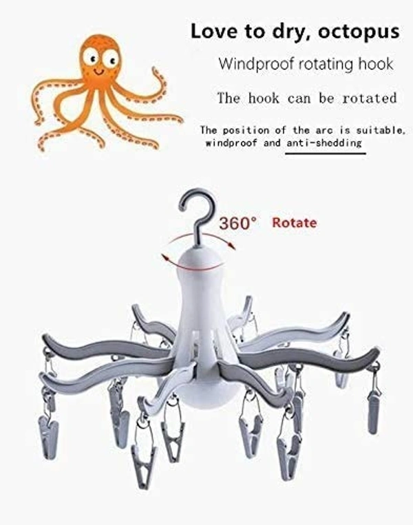 Octopus Hanger Clip With 24 Clip Multicolour 1 Pcs
