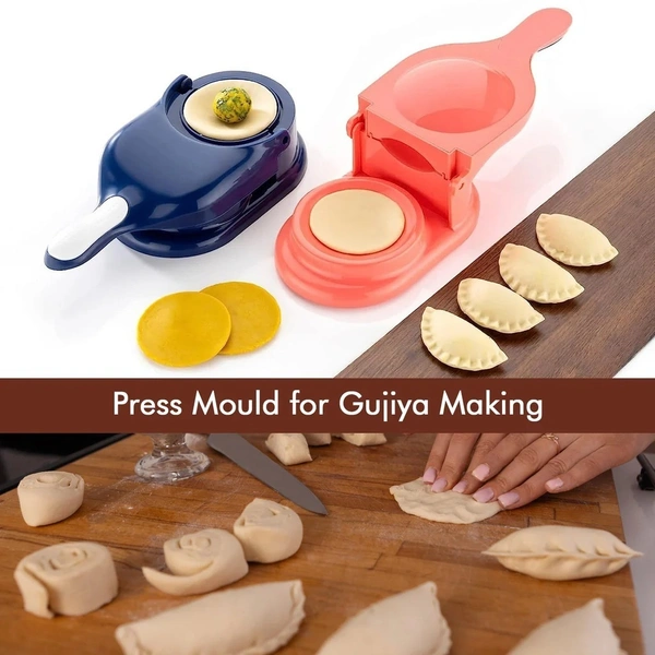 2 in 1 Dumpling Maker Mould Machine, Kitchen Dumpling Making Tool, Premium Dumpling Press Mould for Gujiya , Ghughra , Momos Making