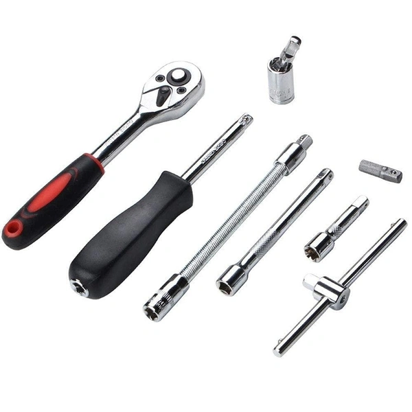 1/4 Inch Socket Combination Repair Tool Kit - 46 Pcs Set (Red)