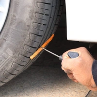 Puncture Repair Kit Tubeless Tyre Full Set with Nose Pliers, Rubber Cement and Extra Strips for Cars, Bikes