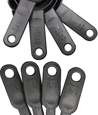 Plastic Measuring Cups and Spoons (8 Pcs, Black)