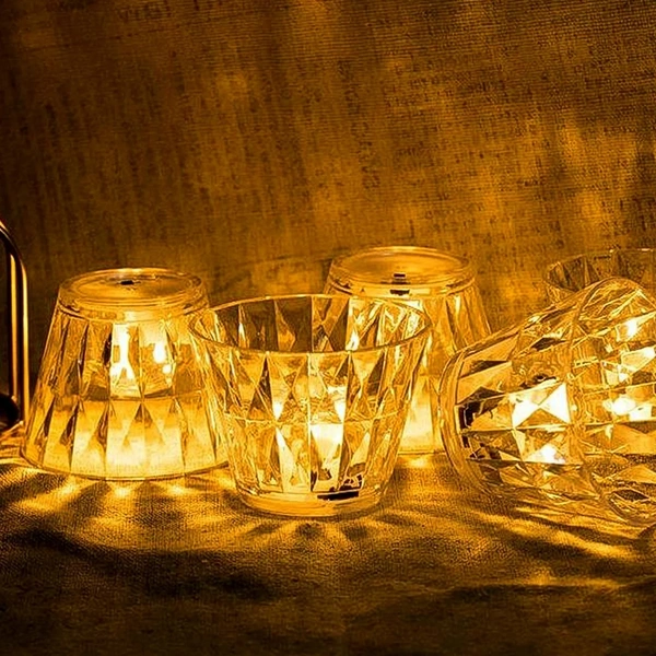 (Pack of 2) Cup Shape Crystal Table Lamp