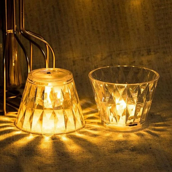 (Pack of 2) Cup Shape Crystal Table Lamp
