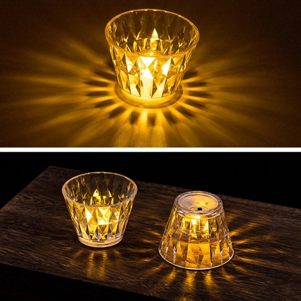 (Pack of 2) Cup Shape Crystal Table Lamp
