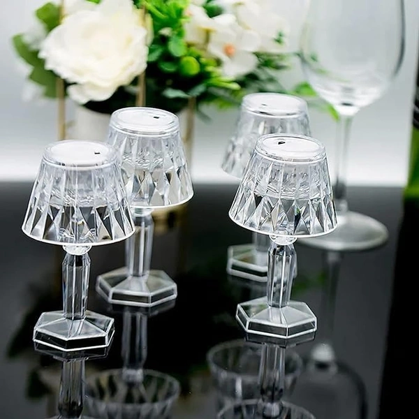 (Pack of 2) LED Table Lamp Mini Projection Lamp for Night Light - Transparent