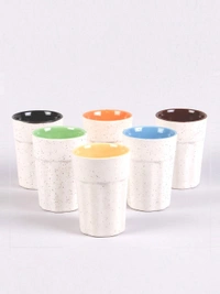 Tibros Ceramics Multicolor Tumbler Set – Set of 6 | Elegant & Versatile Tea Cups for Every Occasion
