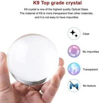 (Solar System) 3D Galaxy Crystal Ball Night Lamp, Glass Ball Night LED Lamp with Wooden Base, USB Table light, for Home Office Decorations, Gifts for Men, Women and Kids - Solar System