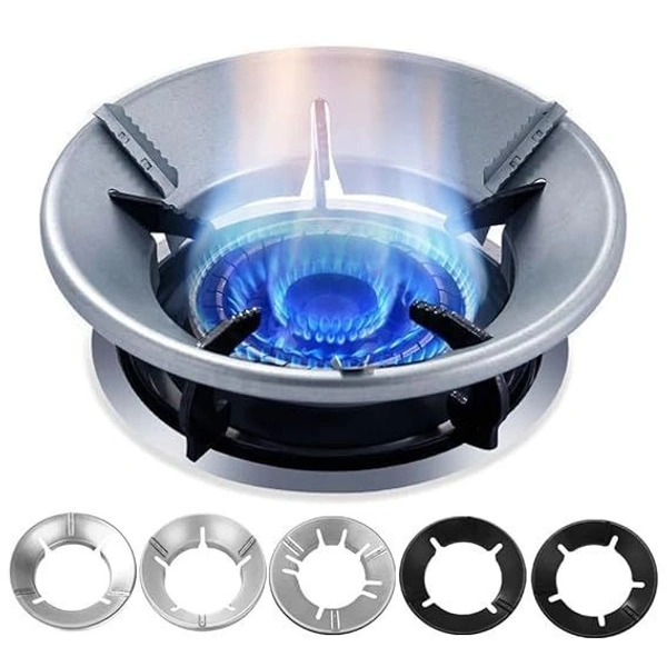 (Pack of 1) Gas Stove Stand, Gas Saver Burner Stand, Gas Stove Energy Saving Device 5 kg Roaster (Silver) - Silver