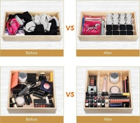 6 Pcs Adjustable Stretchable Interlocking Drawer Clapboard Divider/Grid Closet Sorting Partition/Plastic Strips Separators Cabinet Storage Box Socks/Makeup