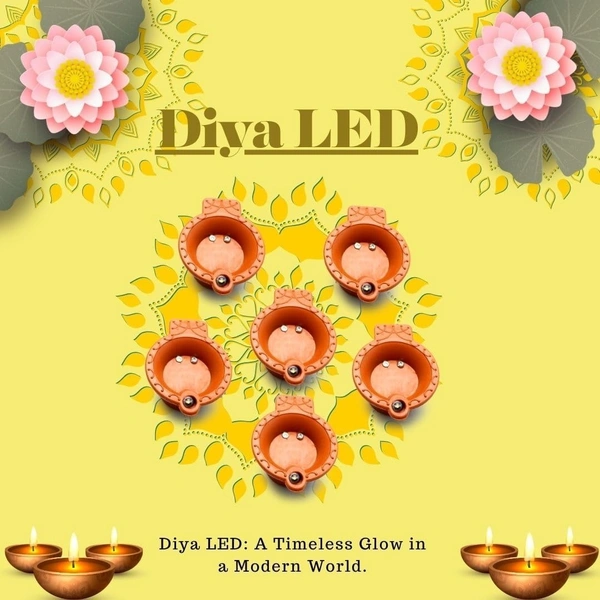 (12 Pieces) Premium Water Sensor LED Diya Set – Decorative Battery-Operated LED Diyas | E-Diya Decorative Lights for Festivals, Home Décor, Battery-Powered Diyas, Water-Sensitive LED Diyas, Diwali, Diwali