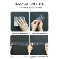 6 Hook - Adhesive Transparent Heavy Duty Wall Hook | Hooks Strip for Wall