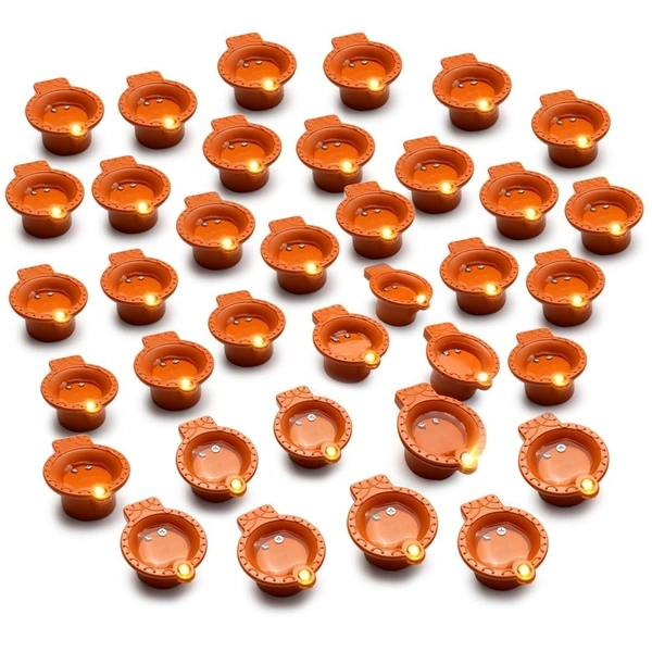 (12 Pieces) Premium Water Sensor LED Diya Set – Decorative Battery-Operated LED Diyas | E-Diya Decorative Lights for Festivals, Home Décor, Battery-Powered Diyas, Water-Sensitive LED Diyas, Diwali, Diwali