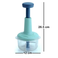Blade Food Chopper Manual Hand-Press Vegetable Chopper Mixer Cutter (800ml)