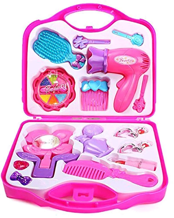 Beauty Make up Set for Kids Girls with Fold-able Suitcase (Multicolour)