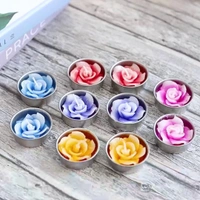 (Pack of 10) Rose Shaped Tealight Candles - Multicolor