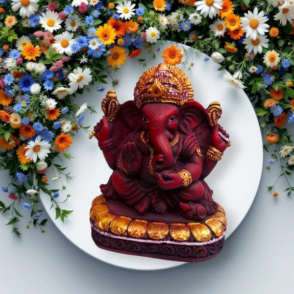 MOI Ganesh  - L 3.5 x B 2 x H 4 Inch., Polyresin, 342 gms.