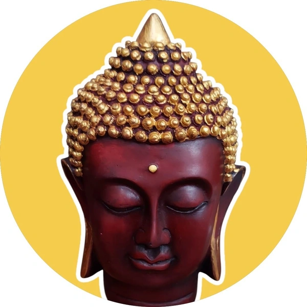 MOI Buddha Head - L 3 x B 3 x H 6 Inch., Polyresin, 550 gms.