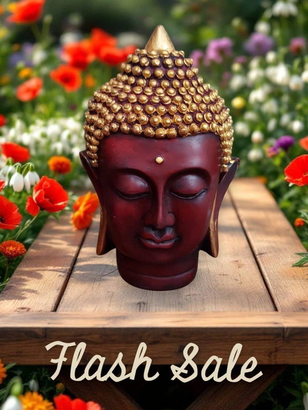 MOI Buddha Head - L 3 x B 3 x H 6 Inch., Polyresin, 550 gms.