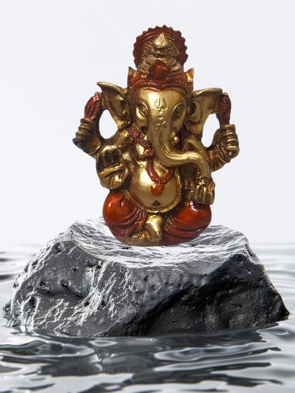 MOI Ganesh  - Height - 3.5 Inches., Polyresin, Box