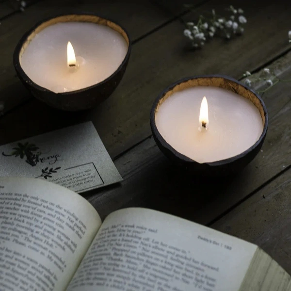 Candle - Eco-Friendly Coconut Shell Diwali Candle/Diya ( Set of 2 )