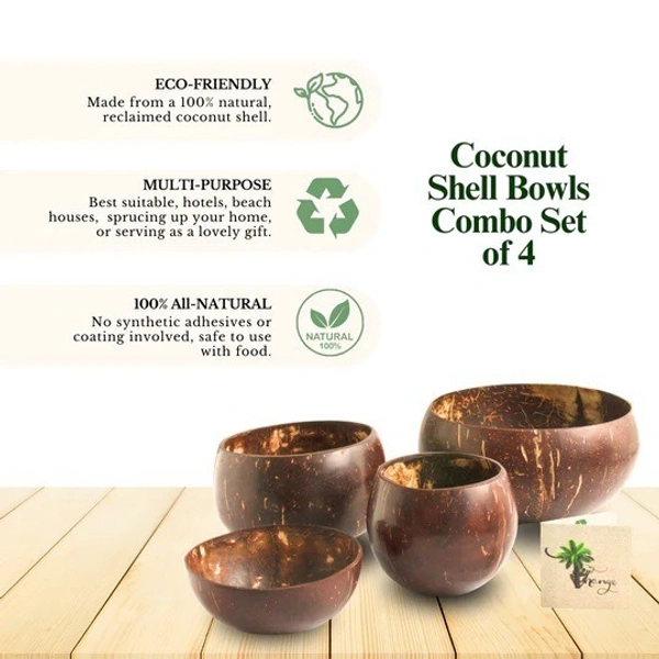 Round Bowl - Coconut Shell Round Bowl - 900 ml, 500 ml, 150 ml, 200 ml, Brown