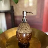 Soap Dispenser - Soap Dispenser with Metal Pump & Coir Rope Detail
