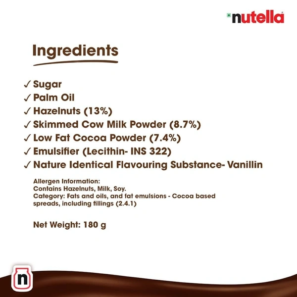Nutella Hazelnut Spread 180 G