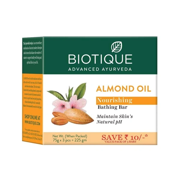 Biotique Almond Soap 3 N (75 g Each)