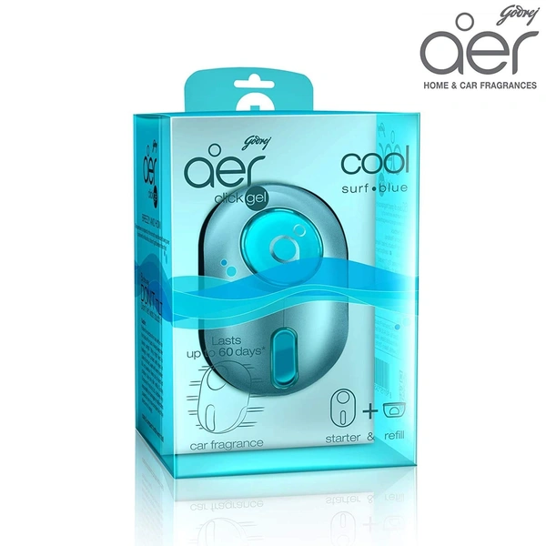 Godrej Aer Car Freshener gel Cool Surf, 11 ml