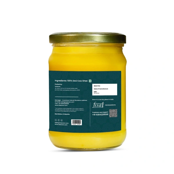 Saacoor Shuddha Desi Ghee 500gms