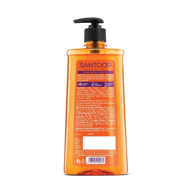 Santoor Sandalwood & Gardenia Shower Gel 500 ml