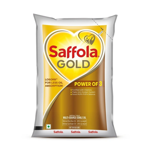 Saffola Gold Oil Pouch, 1 L