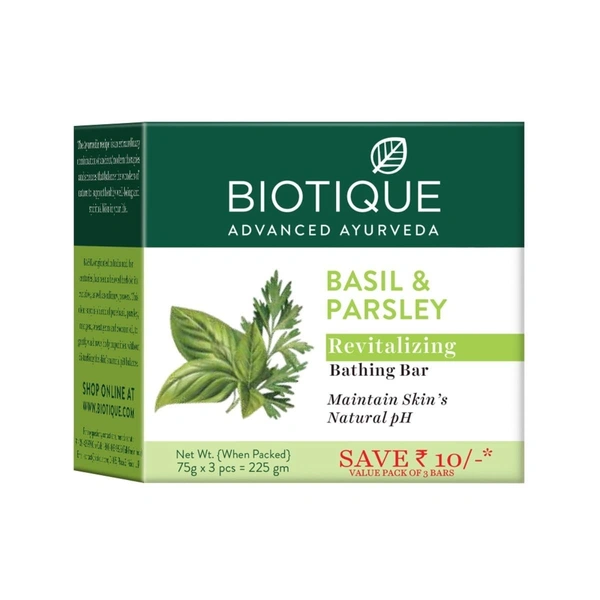 Biotique Basil & Parsley Soap 3 N (75 g Each)