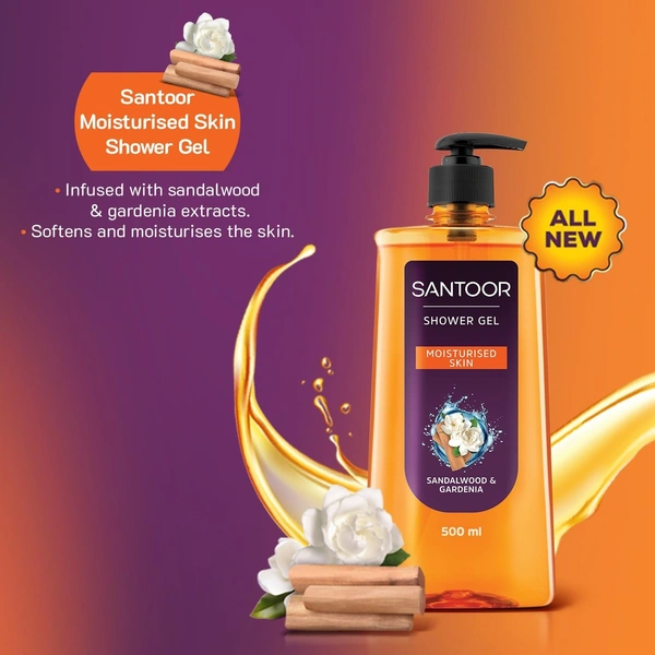 Santoor Sandalwood & Gardenia Shower Gel 500 ml