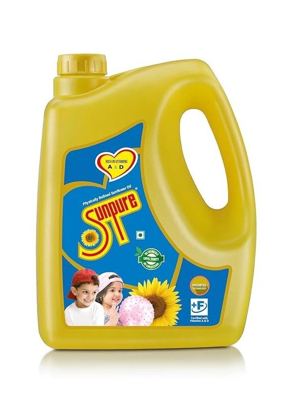 Sunpure Refined Sunflower Oil Jar, 5 L