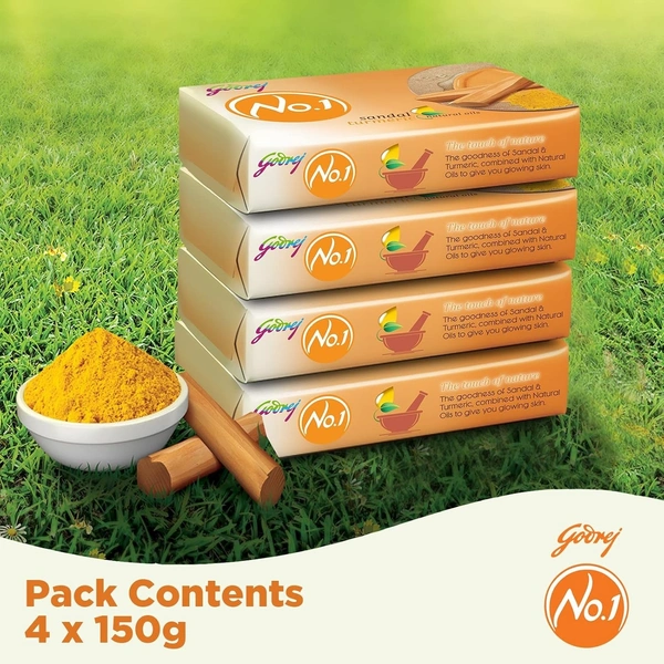 Godrej No.1 Sandal & Turmeric Soap 4 N (47 g Each)