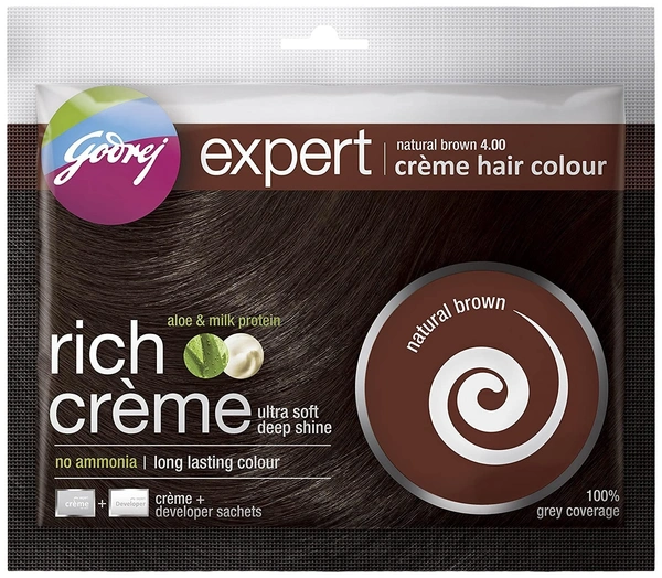Godrej Expert Creme Natural Brown Hair Colour 12 g + 12 ml
