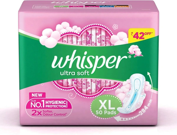 Whisper Ultra Soft XL Sanitary Pads 50 N