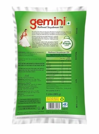 Gemini Refined Soyabean Oil Pouch, 1L
