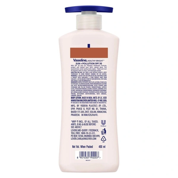 Vaseline SPF 30 Healthy Bright Lotion 400 ml