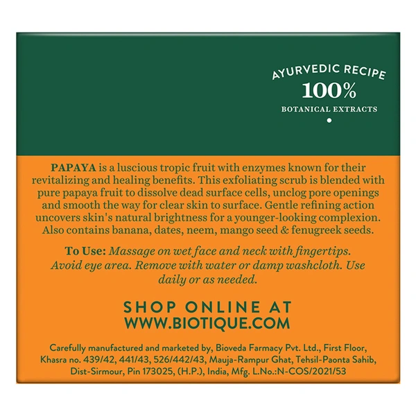 Biotique Papaya Tan Removal Face Scrub 75 g