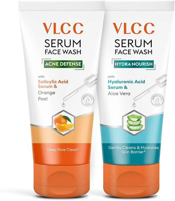 VLCC Serum Facewash Orange Peel 150ml + Aloe Vera 150ml