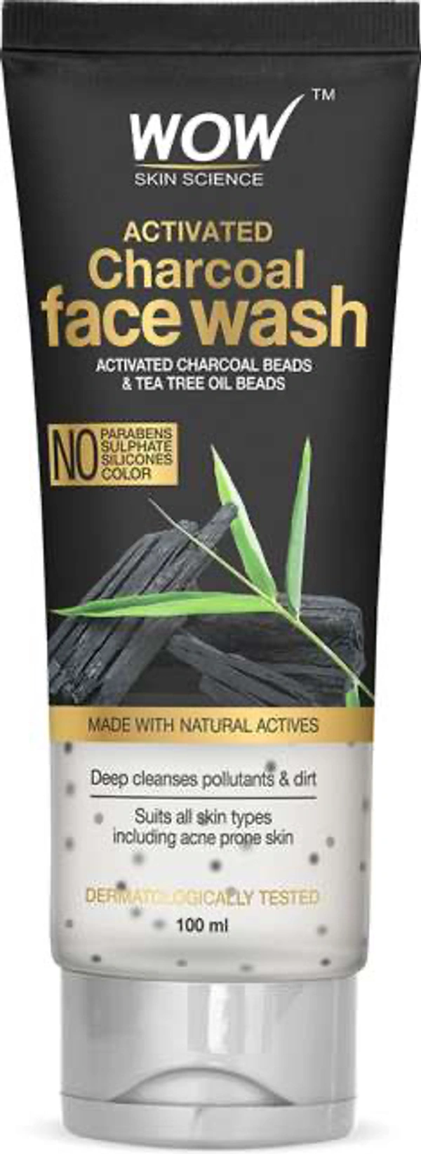 Wow Activated Charcoal Face Wash 100 ml